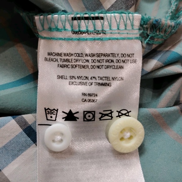 Columbia PFG Shirt Mens L Green Tan Plaid Super Bahama Omni Shade Long Sleeve - Picture 4 of 13